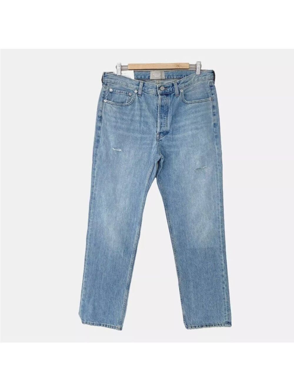 EVERLANE The Everybody Jean Sz E7 Short 30" inseam (Meas. 34" waist) Distressed - Picture 3 of 16